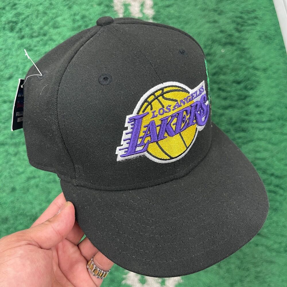 Los Angeles Lakers New Era Palm Tree Embroidered Fitted Hat Cap Size 7 5/8 H1
